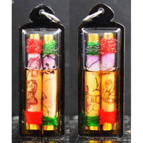 Twin Takrut Love Fortune by Khruba Tao – Powerful Lanna Amulet for Wealth and Business Success