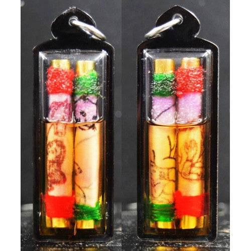 Twin Takrut Love Fortune by Khruba Tao – Powerful Lanna Amulet for Wealth and Business Success
