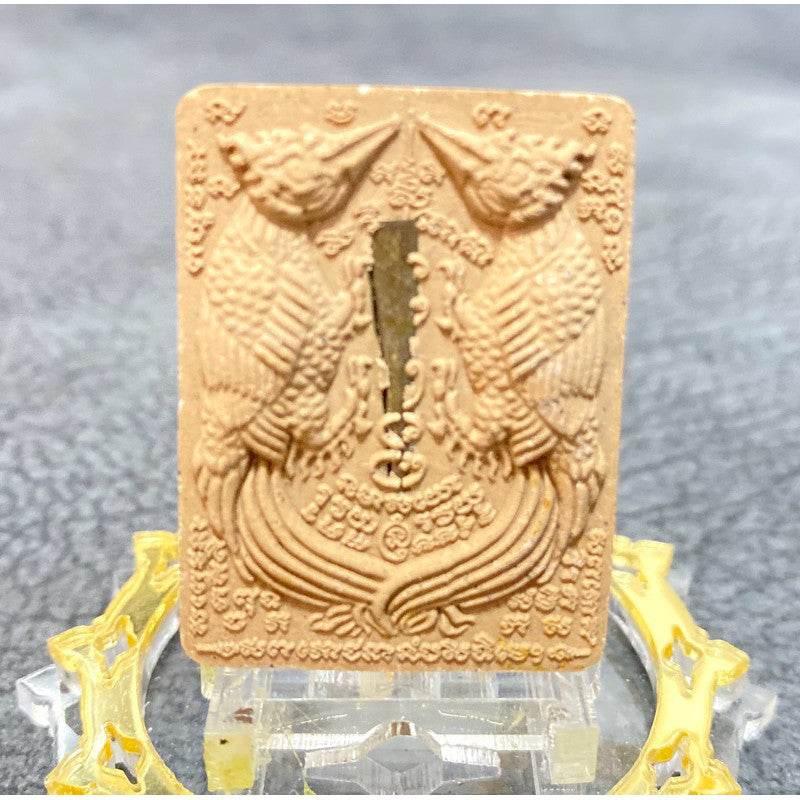 Thep Sarika Sitthichok Charm - Phor Than Nuan, Wat Saihra | Ultimate Attraction, Prosperity & Charm Amulet Brown with embedded amulet