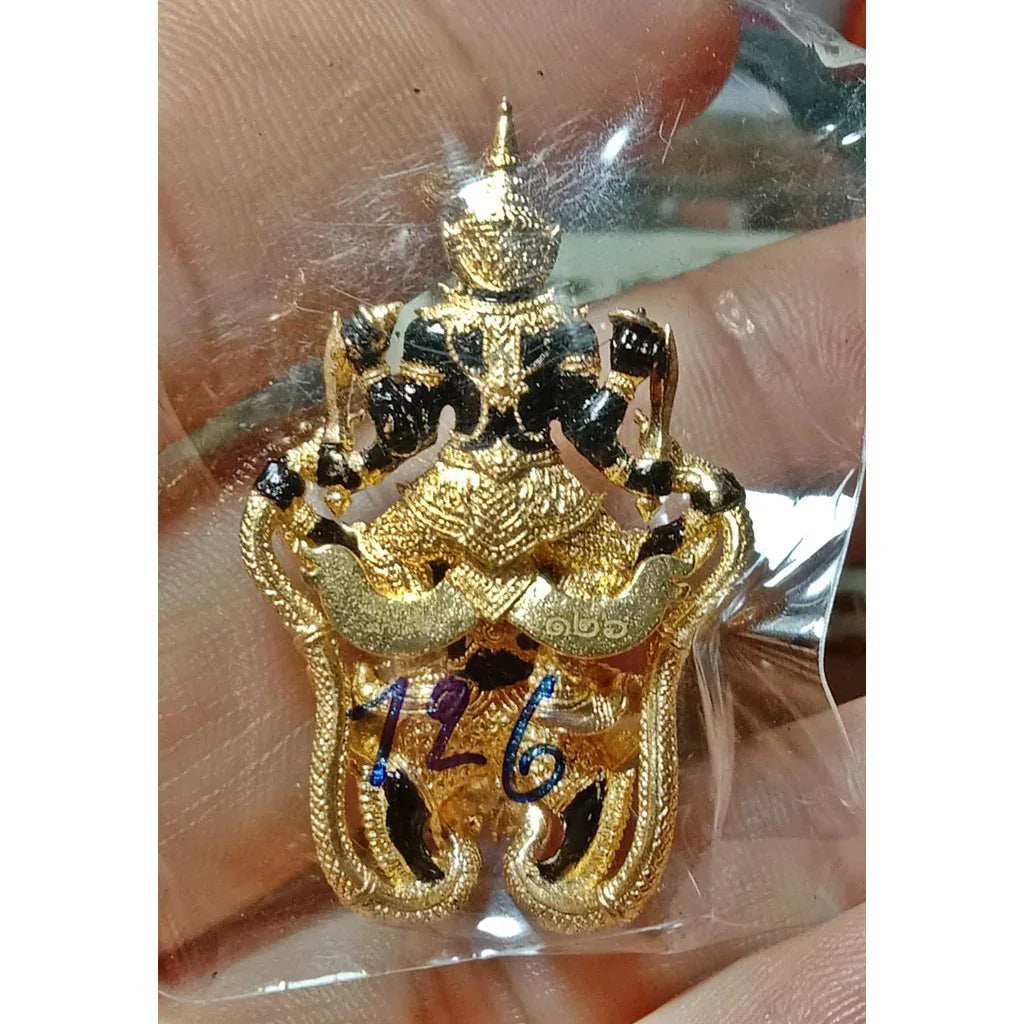 First Mold Narayana Amulet on Garuda by Luang Pu Sak Samahito – Rhodium-Plated Alloy for Ultimate Protection and Success
