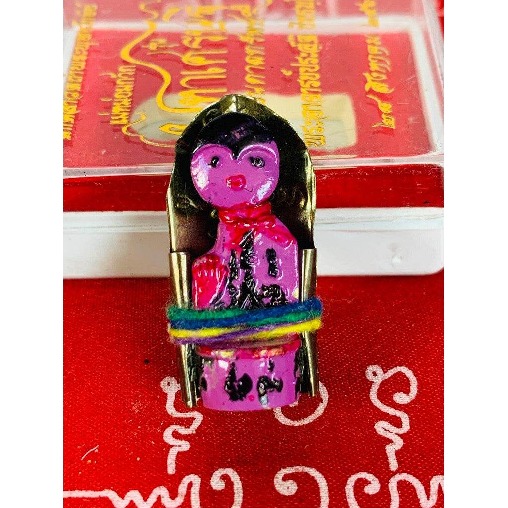 Mae Mom Kwak Mahasetti Bandal Sappay Amulet – Silver Takrut + Mae Nang Nee Hair – Wealth, Business, and Love Attraction Charm - Thai Blessing Co