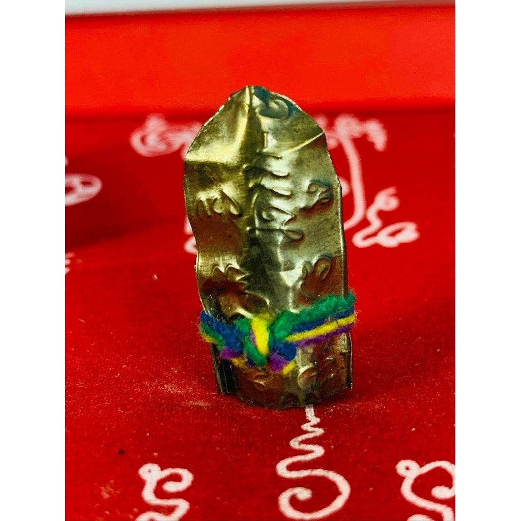 Mae Mom Kwak Mahasetti Bandal Sappay Amulet – Silver Takrut + Mae Nang Nee Hair – Wealth, Business, and Love Attraction Charm - Thai Blessing Co