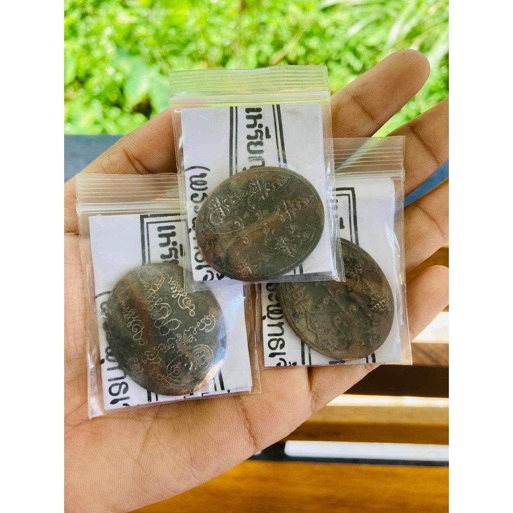 Wealth-Attracting Fortune Talisman – Hand-Inscribed by Luang Pu Kessam, Blessed with Rahu Power for Luck, Prosperity &amp; Protection - Thai Blessing Co