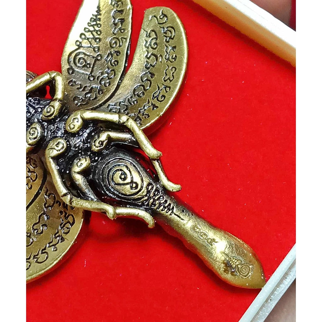 Phaya Maeng Poh Jin Dha Mahamani Mon Wealth-Calling Amulet by Luang Pu Sak Samahito for Instant Prosperity and Fortune Boost