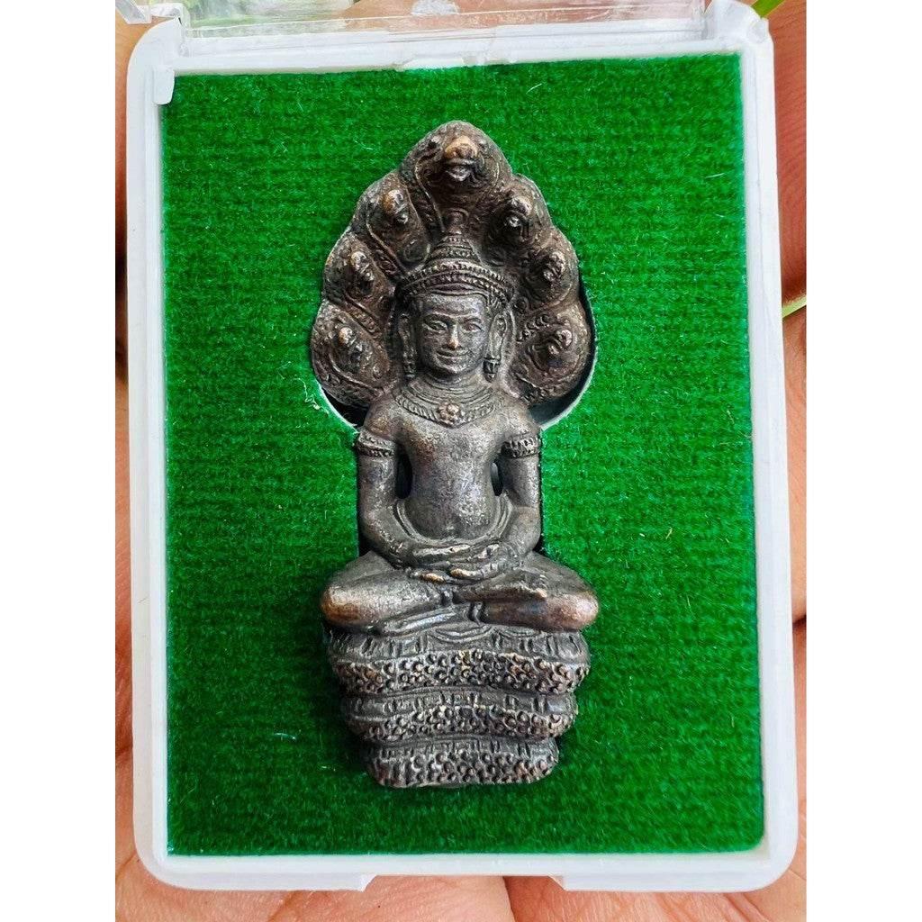Phra Nak Prok Amulet by Luang Pu Kasem | First Edition Sacred Thai Amulet for Prosperity, Charisma & Divine Protection Cursed metal
