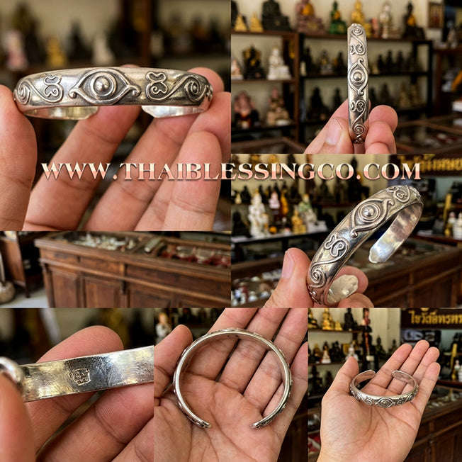 ✨🕉️ Si Hu Ha Ta Divine Alchemy Bracelet: The Celestial Five-Eyed Four-Eared Wealth-Devouring Deity of Infinite Abundance, Merciful Charisma, and Miraculous Fortune - Sacred 2025 Wai Khru Master Edition (Alpaca Silver)