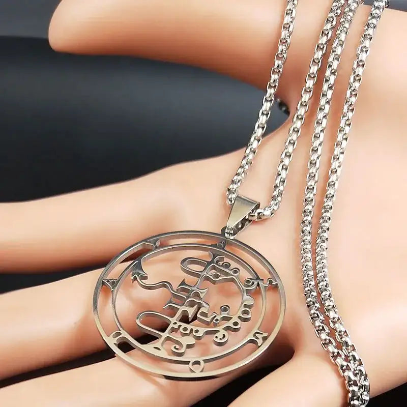 🔥 Sigil of Lucifer Stainless Steel Necklace – Satanic Symbol | Asmoday Lazer Key & Baphomet Stamp | Occult Power Amulet Jewelry for Spiritual Seekers
