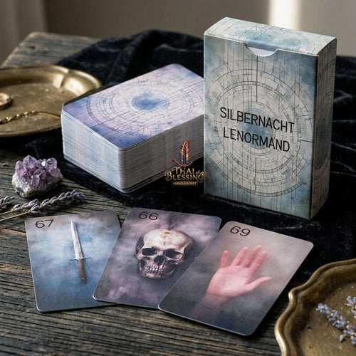 Silbernacht Lenormand Cards (76 Pcs Extended Vintage Oil Painting Edition) - 6x9cm Matte Embossed Cards in Storage Box for Intuitive Readings & Collectors Thai Blessing Co By RURUECHA