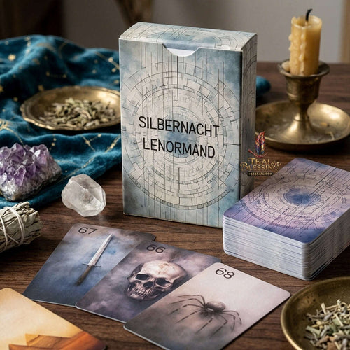 Silbernacht Lenormand Cards (76 Pcs Extended Vintage Oil Painting Edition) - 6x9cm Matte Embossed Cards in Storage Box for Intuitive Readings & Collectors Thai Blessing Co By RURUECHA