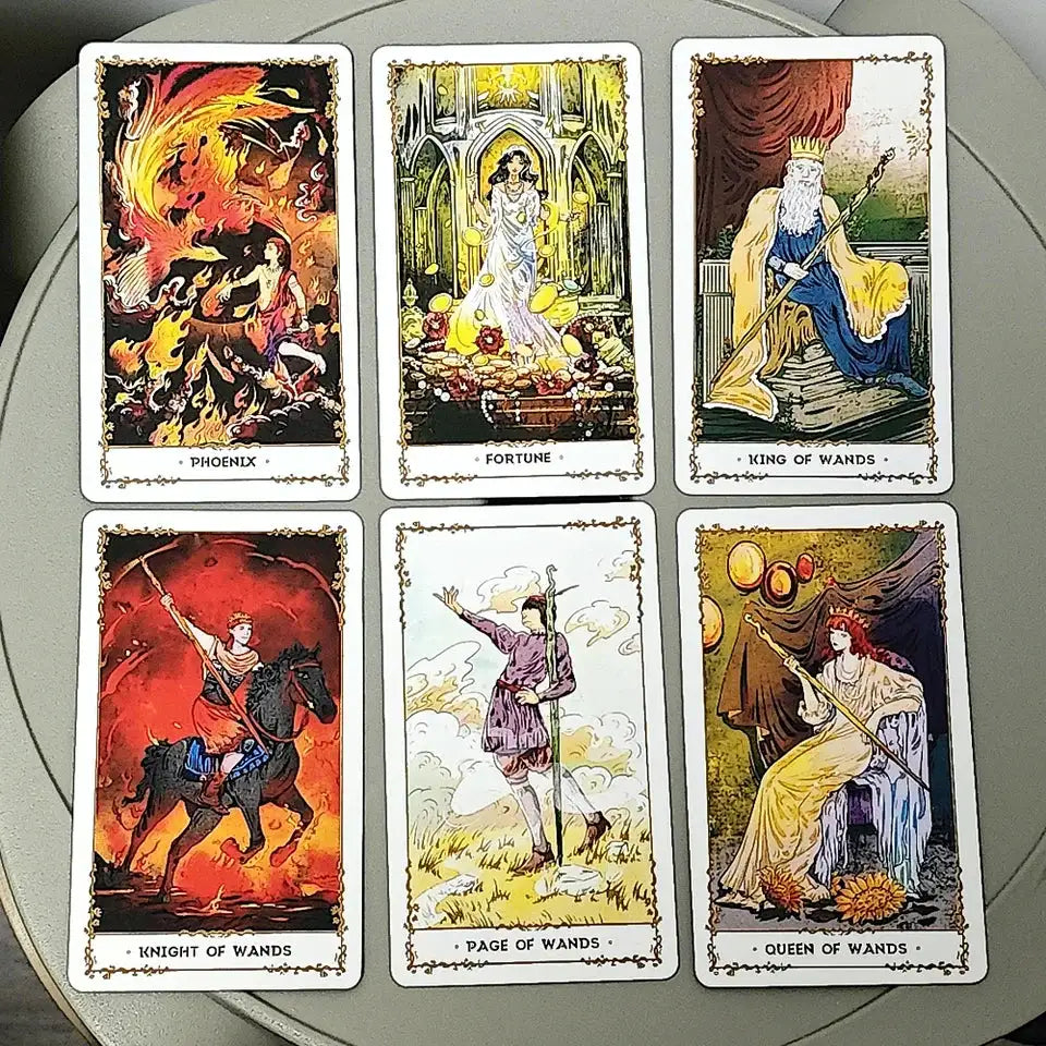 Silent Desolate Tarot Deck – 78 Pcs Cartoon Rider Waite Style Tarot Cards | Compact 10.3 x 6 cm | Durable and Beginner-Friendly