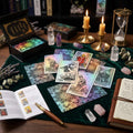 ✨ Silver Retro Tarot Cards Deck with Guidebook: Waterproof Plastic Fortune-Telling Game with Elegant Silver Foil Design and Hardcover Guide Thai Blessing Co By RURUECHA