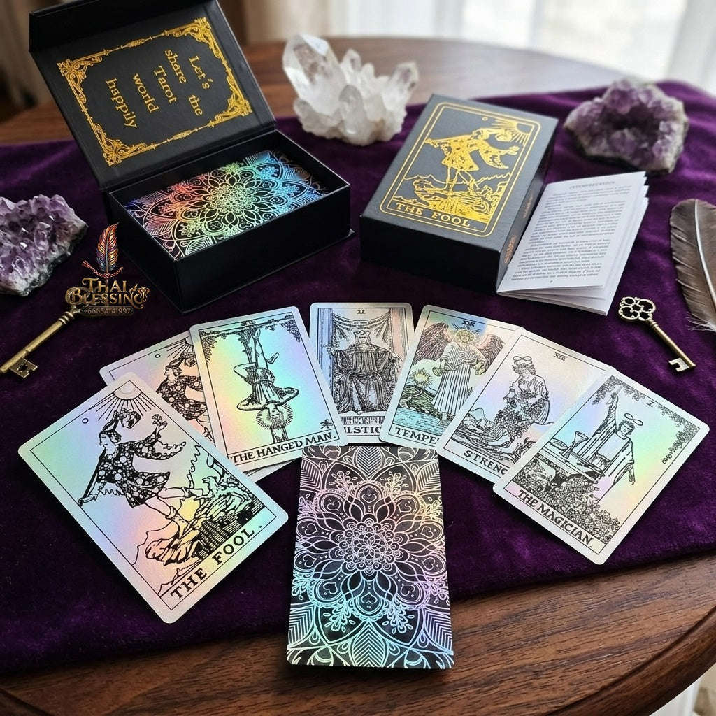 ✨ Silver Retro Tarot Cards Deck with Guidebook: Waterproof Plastic Fortune-Telling Game with Elegant Silver Foil Design and Hardcover Guide