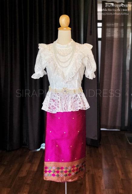 Custom Thai Lace Blouse - Elegant Women's Top One-Sake.com เสื้อลูกไม้ / Free Size Chest not more than 36 เสื้อลูกไม้ / Free Size Chest not more than 36-