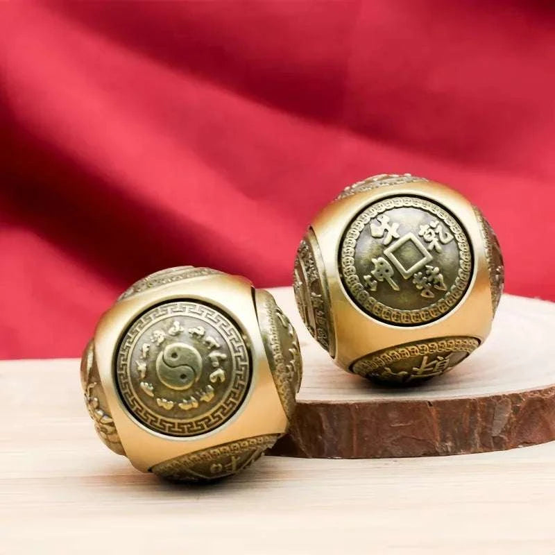 Six-Faced Chinese Lucky Coin Spinner – Rotating Fidget Toy for Stress Relief, Anxiety Reduction, and Focus Enhancement