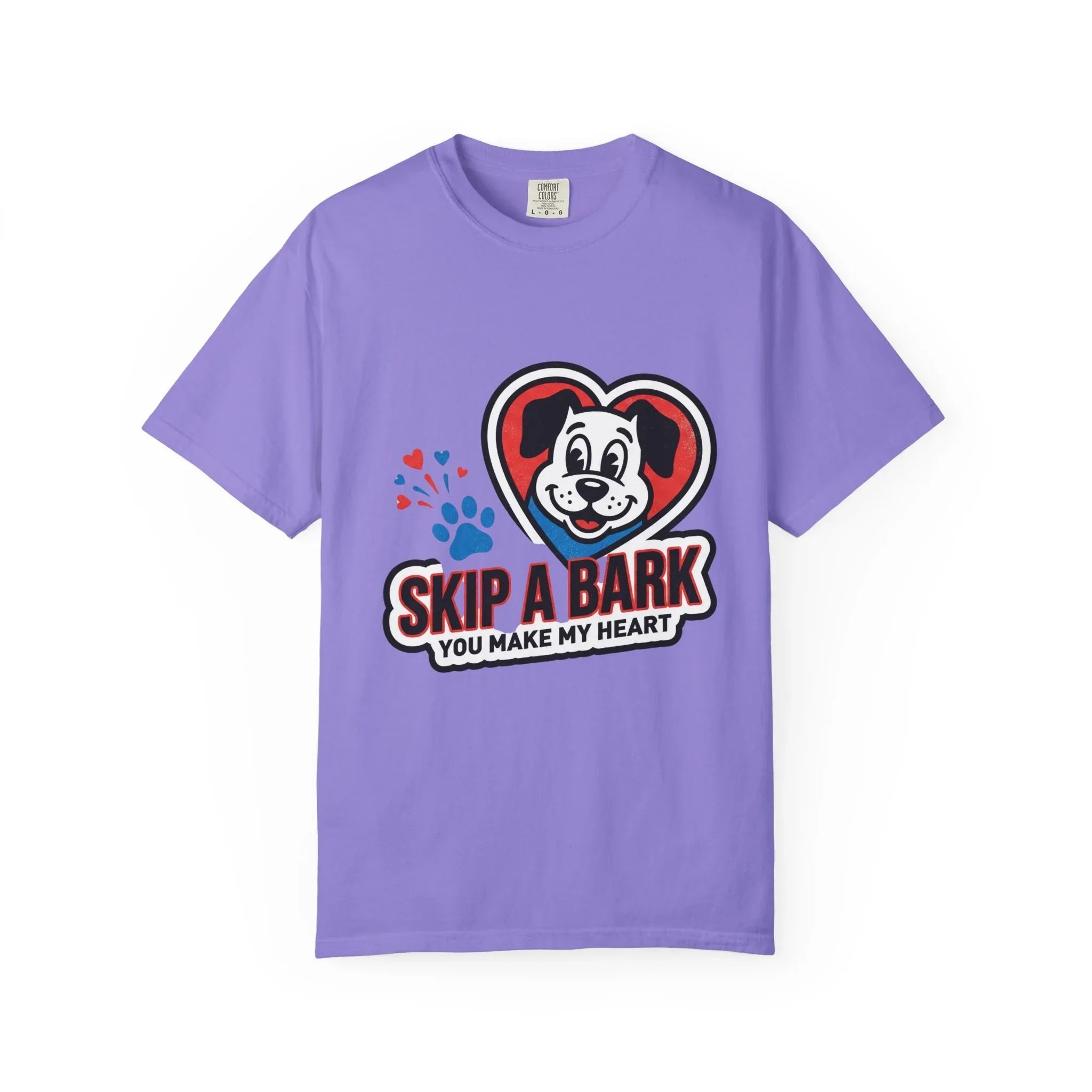 Skip A Bark You Make My Heart Shirt, Cute Dog Pun T-Shirt, Vintage Dog Badge Tee, Pet Parent Gift, Dog Mom Dog Dad Violet