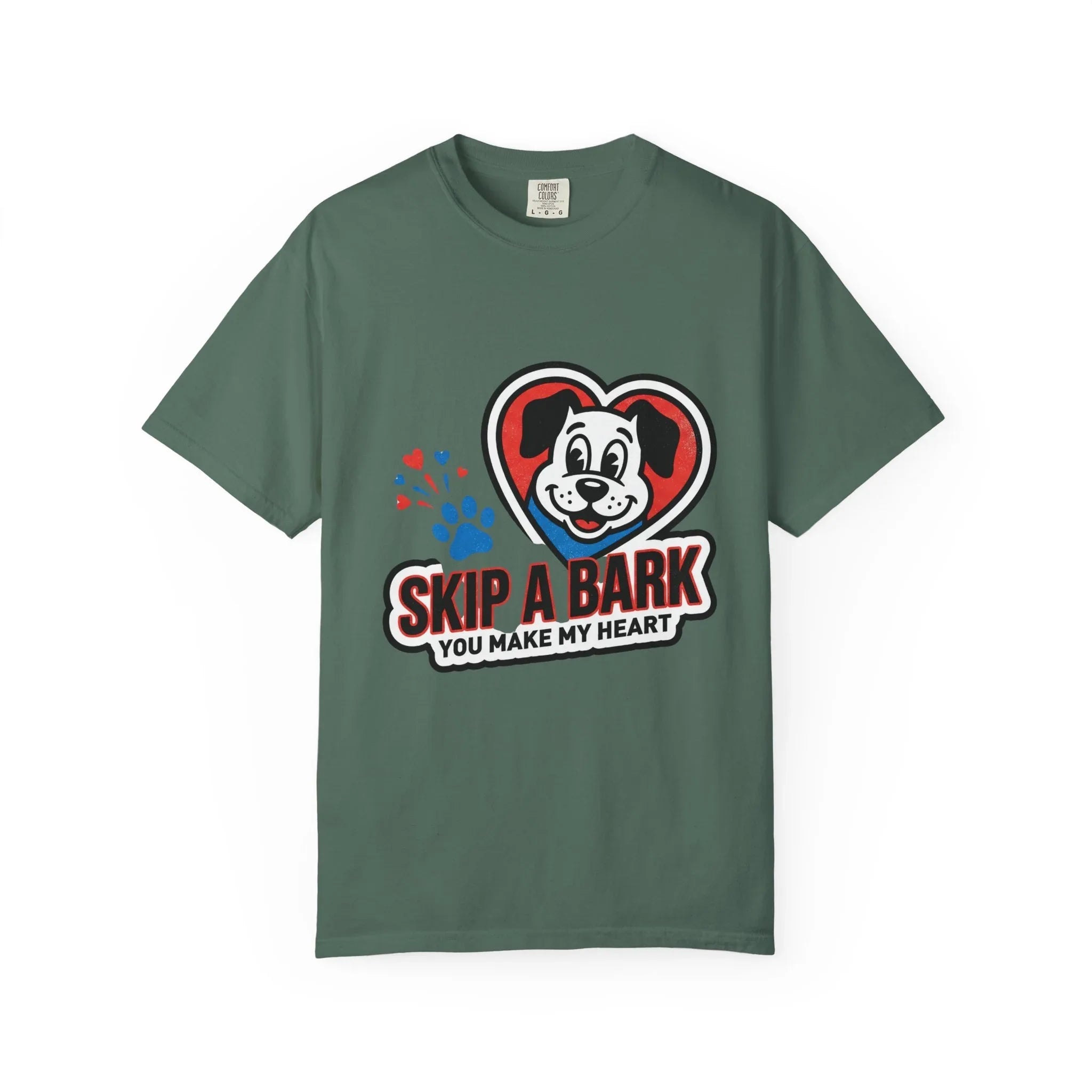 Skip A Bark You Make My Heart Shirt, Cute Dog Pun T-Shirt, Vintage Dog Badge Tee, Pet Parent Gift, Dog Mom Dog Dad Blue Spruce