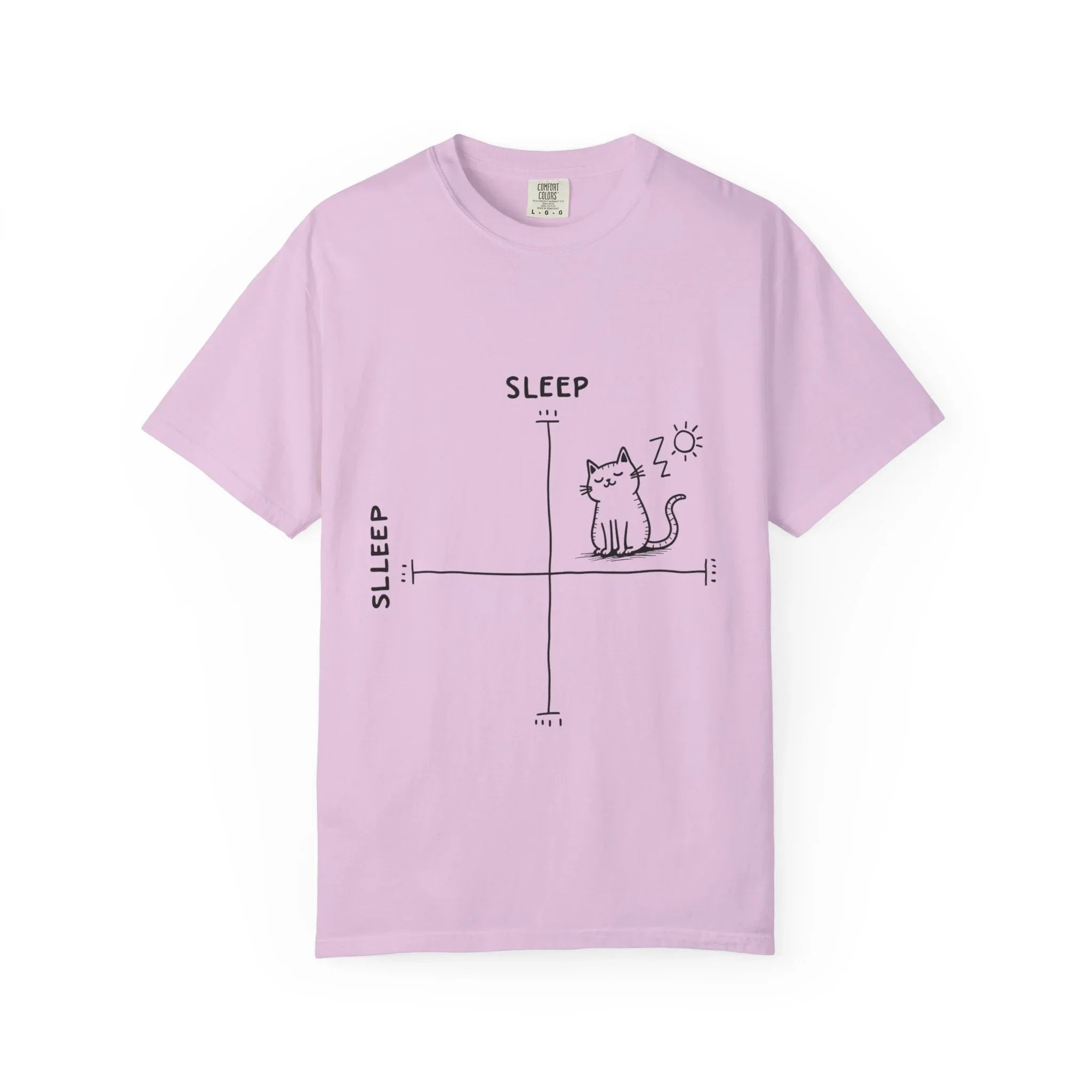 Sleepy Cat Mood Chart Shirt, Cute Minimal Cat Graph Tee, Funny Cozy T-Shirt, Introvert Nap Lover Gift, Minimalist Line Art Orchid