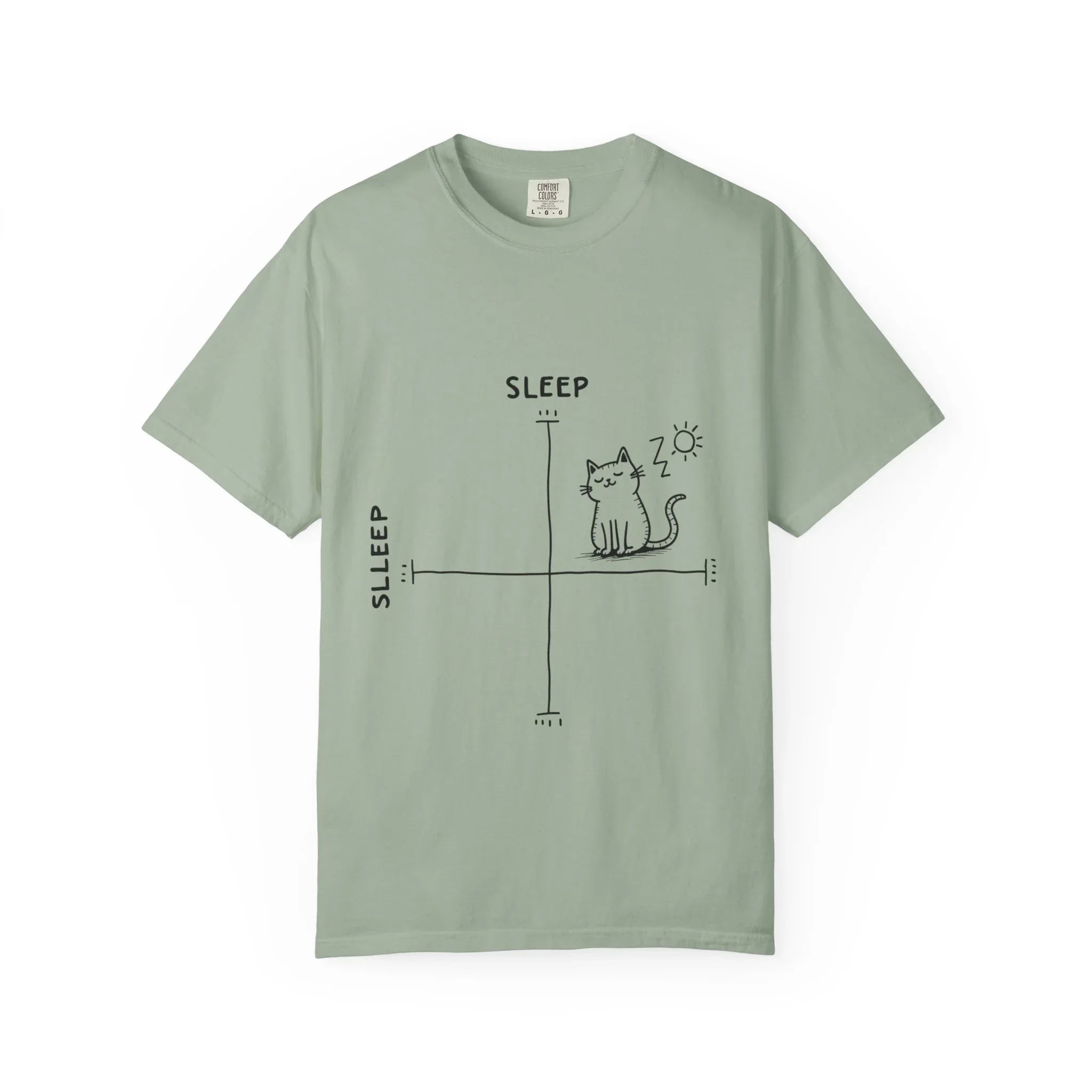 Sleepy Cat Mood Chart Shirt, Cute Minimal Cat Graph Tee, Funny Cozy T-Shirt, Introvert Nap Lover Gift, Minimalist Line Art Bay