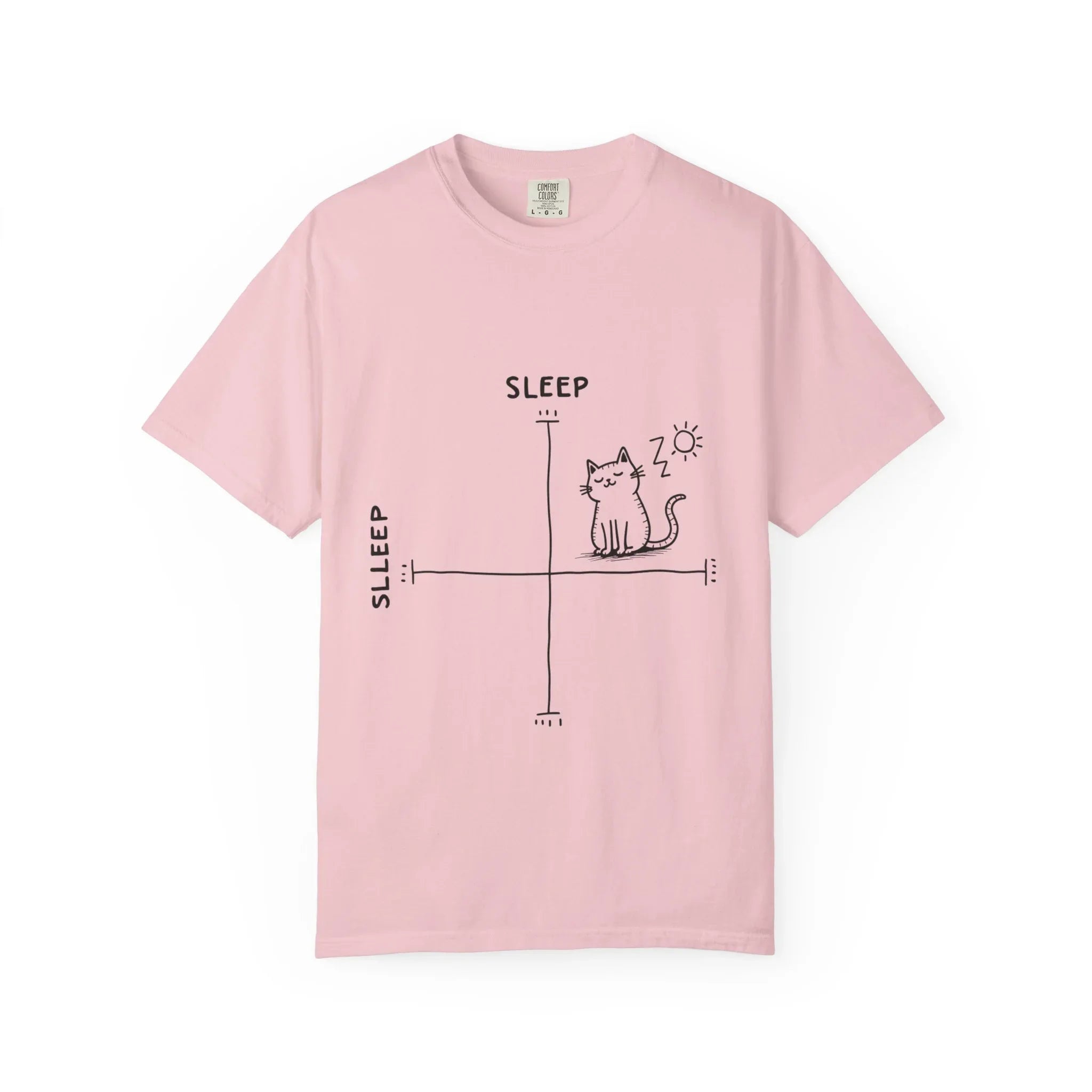 Sleepy Cat Mood Chart Shirt, Cute Minimal Cat Graph Tee, Funny Cozy T-Shirt, Introvert Nap Lover Gift, Minimalist Line Art Blossom