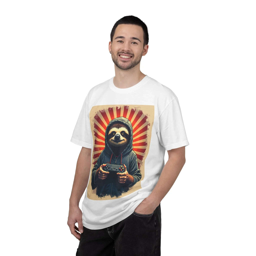 Sloth Gamer Shirt, Hoodie Sloth Controller Tee, Retro Sunburst Gaming T-Shirt, Funny Cute Gamer Gift, Game Night Outfit