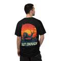 Snail on Skateboard Fast Enough T-Shirt, Funny Skate Graphic Sunset Tee, Cute Slow Skater Humor Black