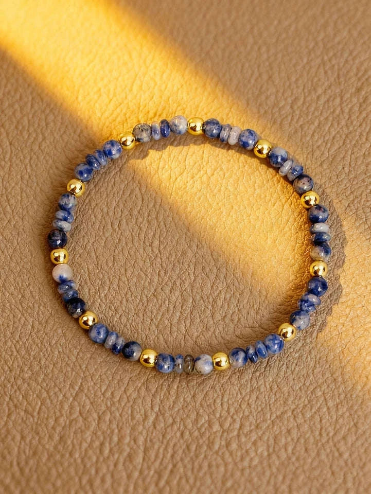 ✨ Sodalite Bead Bracelet – Natural 4mm Blue Abacus Beads for Vigour, Calm Communication, Protection & Emotional Balance Jewelry