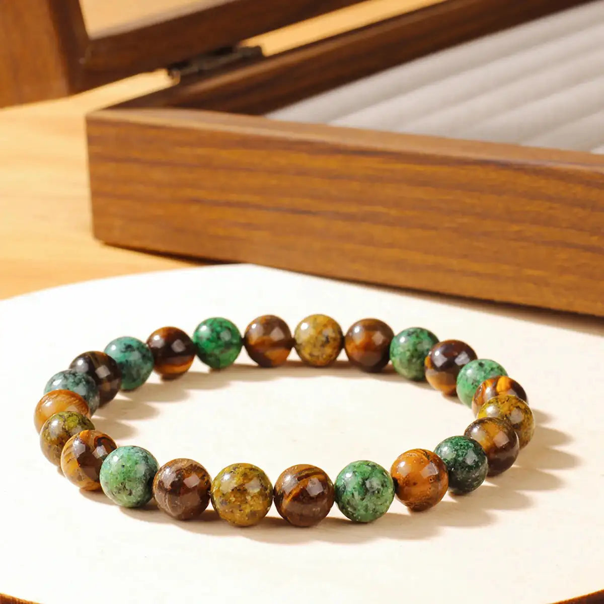 💎 Sodalite & Tiger Eye Bracelet – Handmade Feng Shui Wealth Charm Bangles | Unisex Money Attracting Jewelry Gift