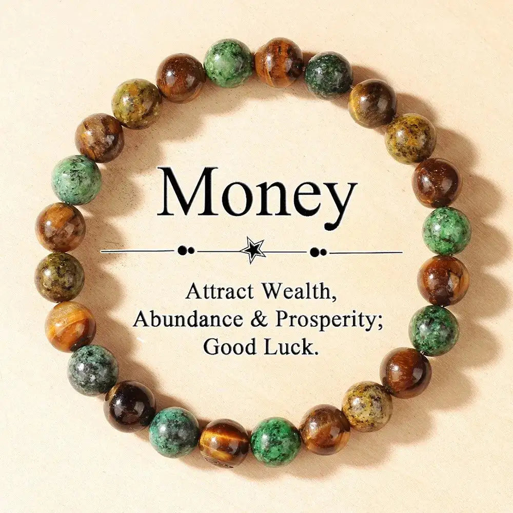 💎 Sodalite & Tiger Eye Bracelet – Handmade Feng Shui Wealth Charm Bangles | Unisex Money Attracting Jewelry Gift