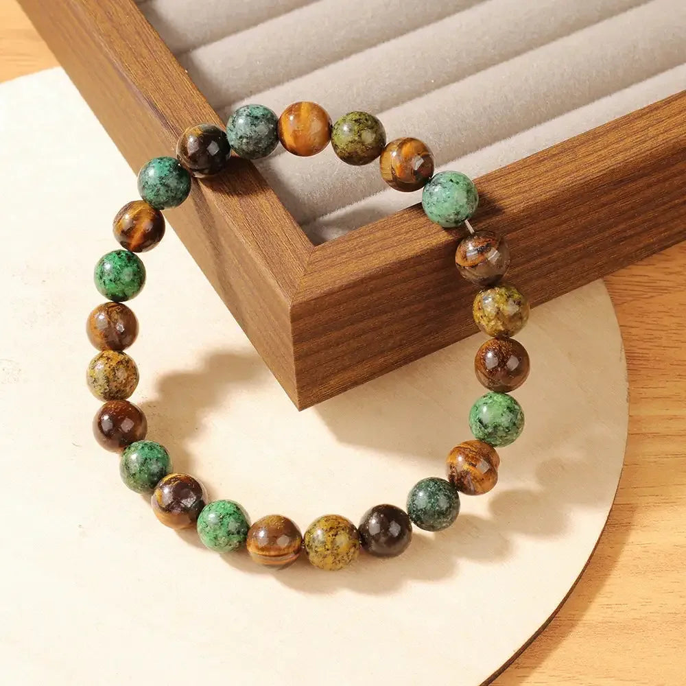 💎 Sodalite & Tiger Eye Bracelet – Handmade Feng Shui Wealth Charm Bangles | Unisex Money Attracting Jewelry Gift