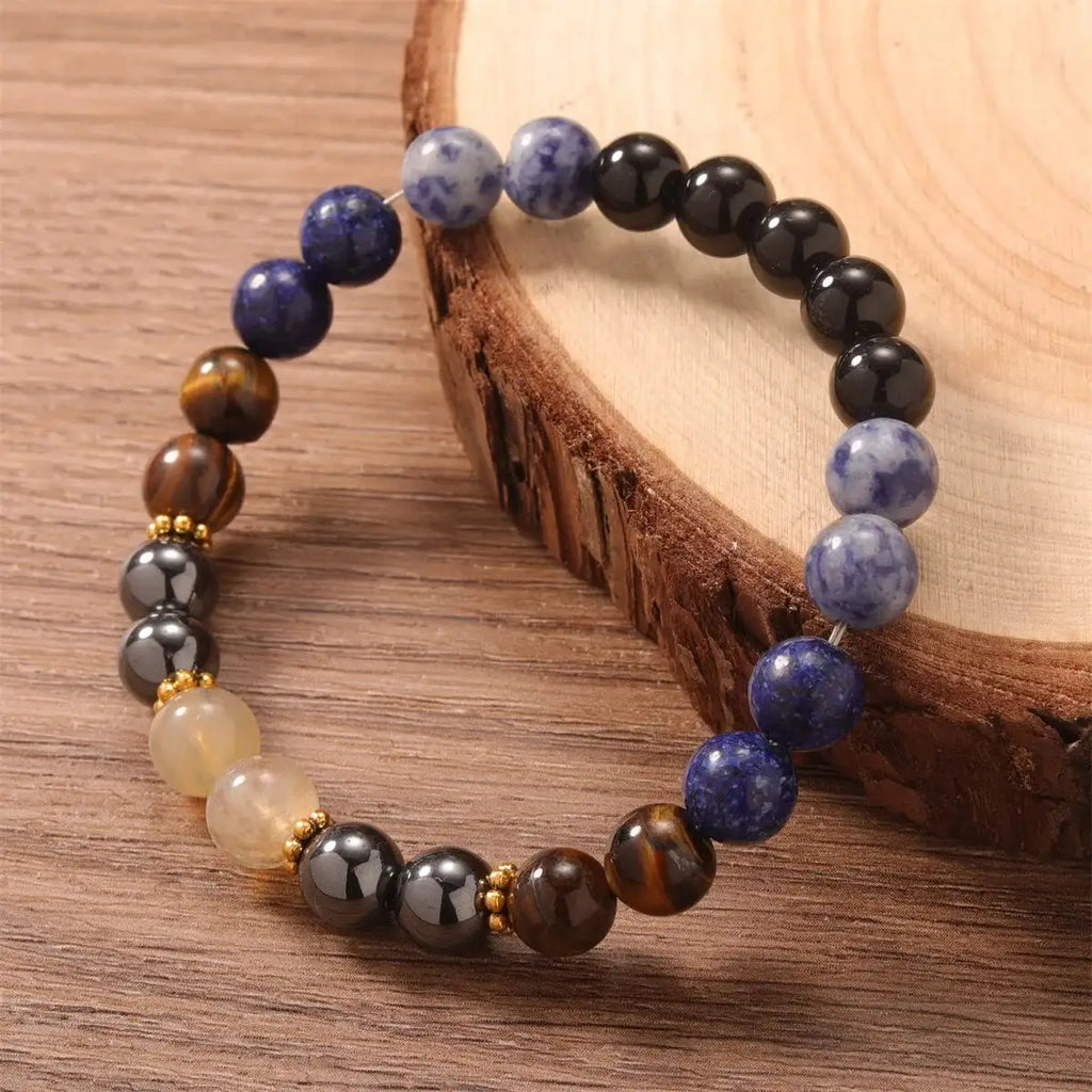 ✨ Sodalite & Tiger Eye Crystal Bracelet – Natural Stone Beaded Bangles for Women with Lapis Lazuli & Citrine ✨