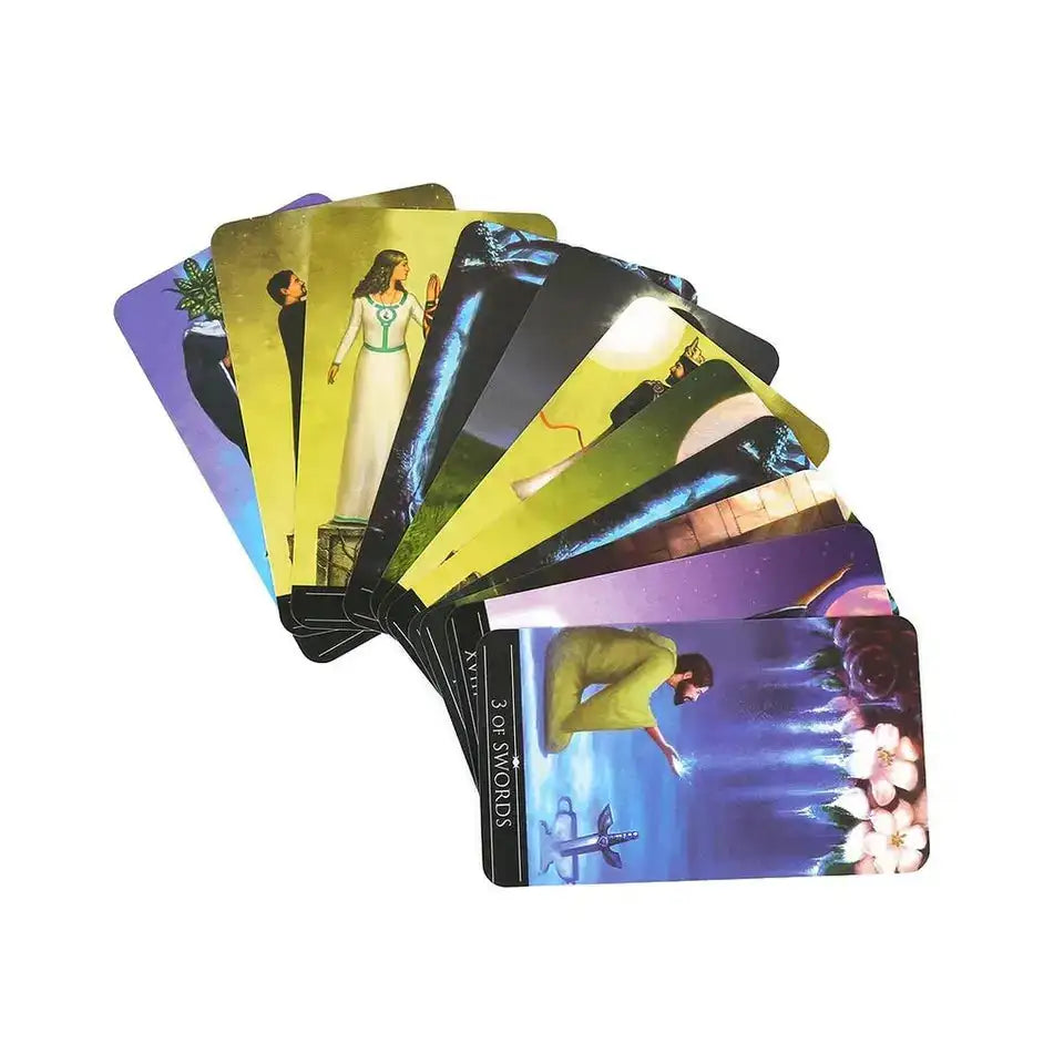 Sour Silver Witchcraft Tarot Deck – 78 Beautiful Silver-Illustrated Cards, English Version, Compact 10.3 x 6 cm