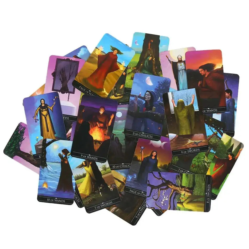 Sour Silver Witchcraft Tarot Deck – 78 Beautiful Silver-Illustrated Cards, English Version, Compact 10.3 x 6 cm