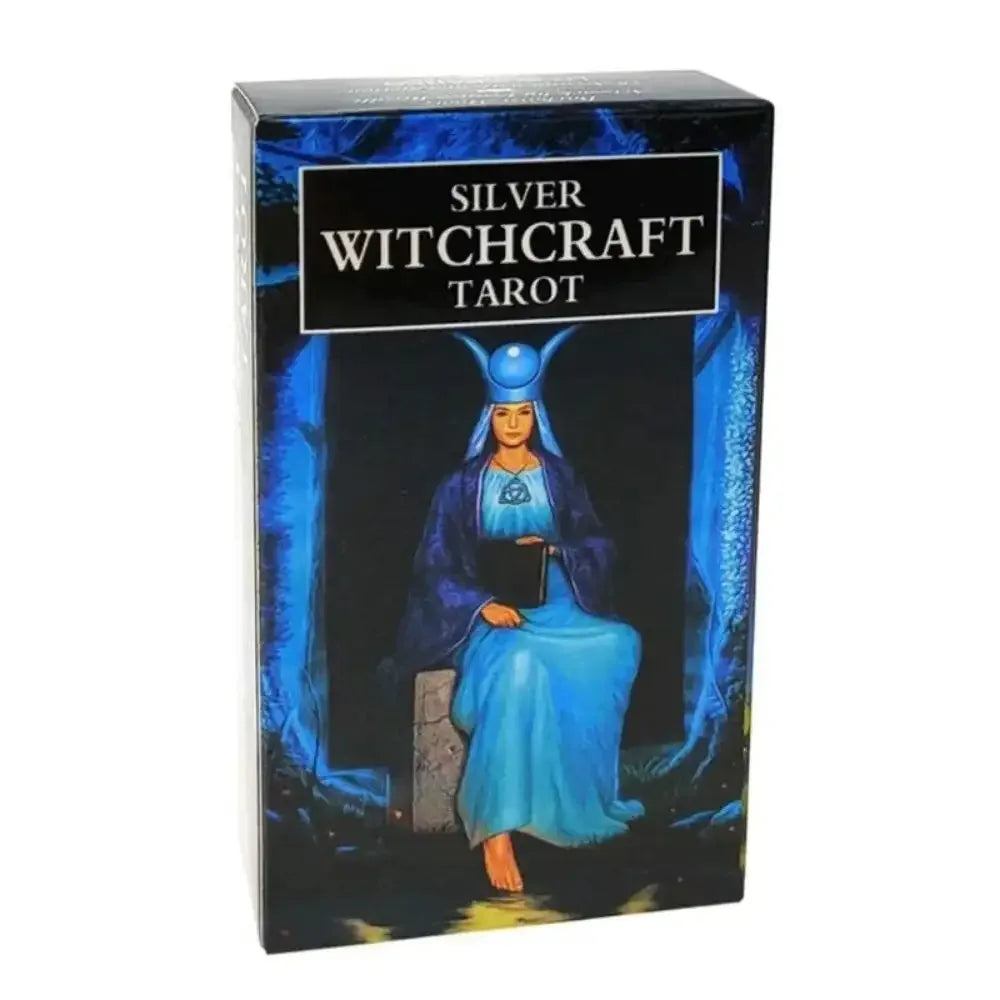 Sour Silver Witchcraft Tarot Deck – 78 Beautiful Silver-Illustrated Cards, English Version, Compact 10.3 x 6 cm