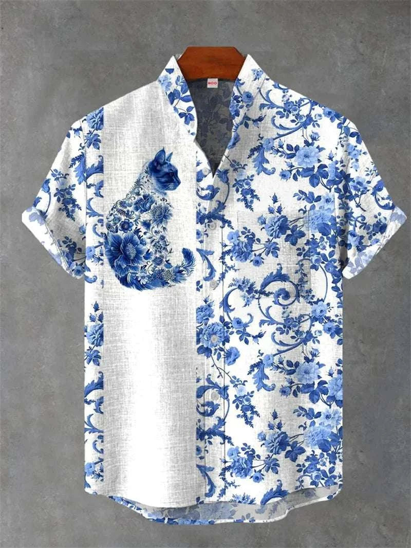 ✨ Sovereign Tiger Retro-Linen Hawaiian Shirt: Men’s Ultra-Breathable Short Sleeve Summer Top with 3D High-Definition Animal Print & Streetwear Casual Style (2026 Collection) SFQQQD1627