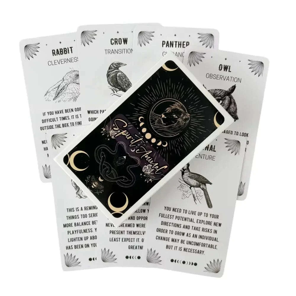 🐾 Spirit Animal Oracle Cards – 54 Cards | Beginner-Friendly | Meanings Printed on Cards | Oracle Deck for Divination and Meditation | Perfect Gift Set
