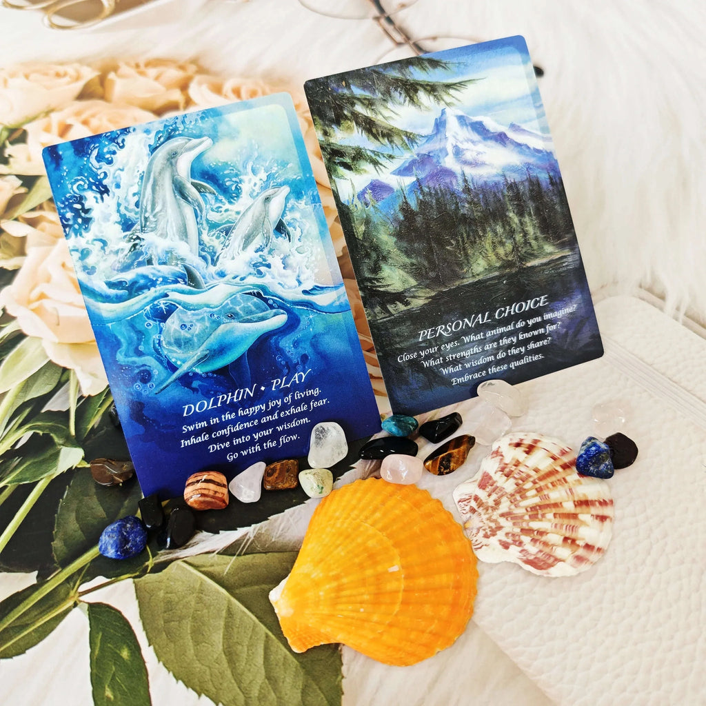 🐾 Spirit of The Animals Oracle Cards – 52 Cards Beautifully Illustrated Animal Spirit Guides Divination & Family Party Board Game English Guidebook Included Compact 4 x 6 in Size