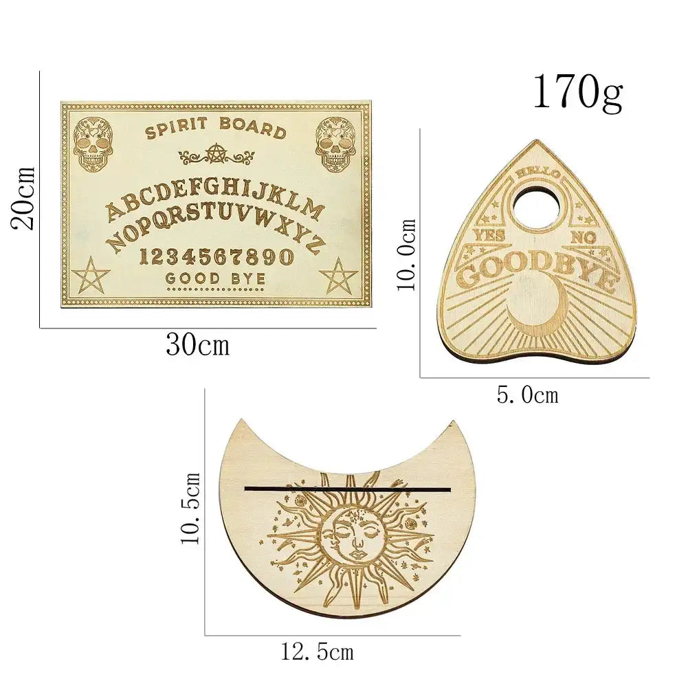🔮 Spirit Talking Board Set – Wooden Pendulum Divination Dowsing Board for Wiccan Magic & Tarot Display