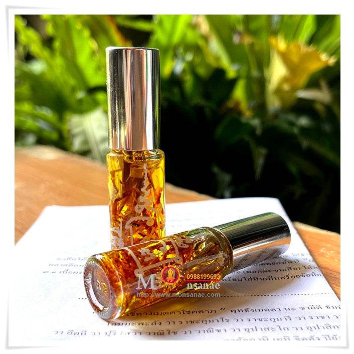 Natural spiritual oil for grace and attraction in decorative bottles, designed for enhancing positive energy