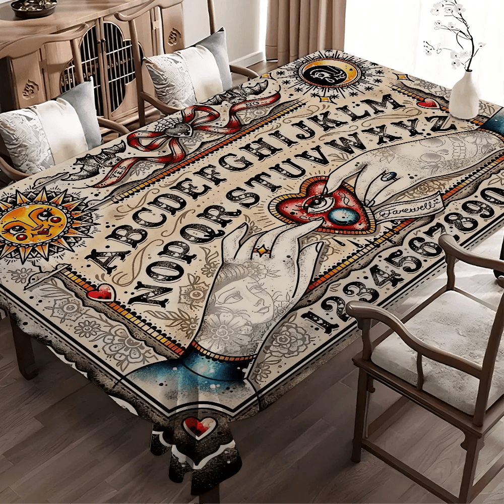 Halloween Ouija Tablecloth for Spooky Decor - Premium Quality Print