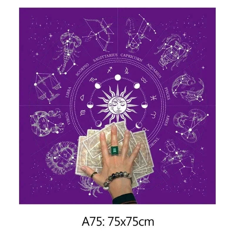 🎲 Square Shape Pendulum Divination Altar Tablecloth | Tarot Pad & Rune Table Cloth – Astrology Oracle Board Game Mat