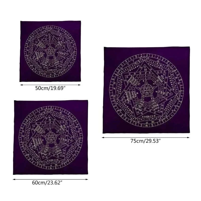 🎲 Square Shape Pendulum Divination Altar Tablecloth | Tarot Pad & Rune Table Cloth – Astrology Oracle Board Game Mat