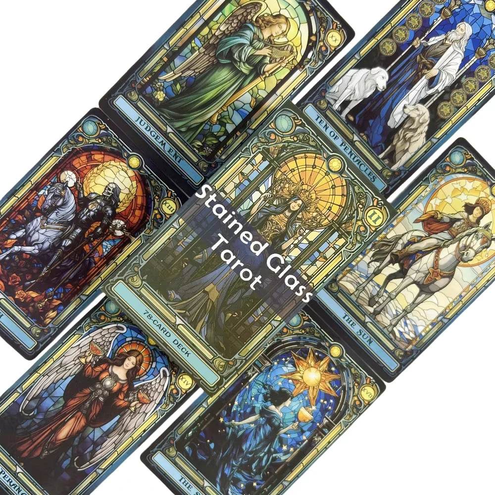 Premium Stained Glass Tarot Deck for Accurate Fortune Telling