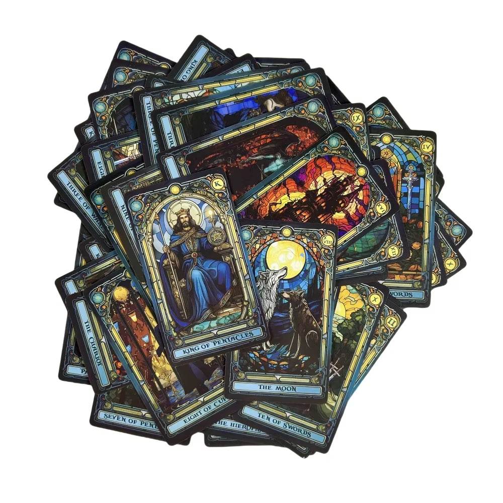 Premium Stained Glass Tarot Deck for Accurate Fortune Telling