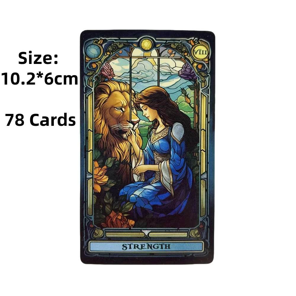 Premium Stained Glass Tarot Deck for Accurate Fortune Telling