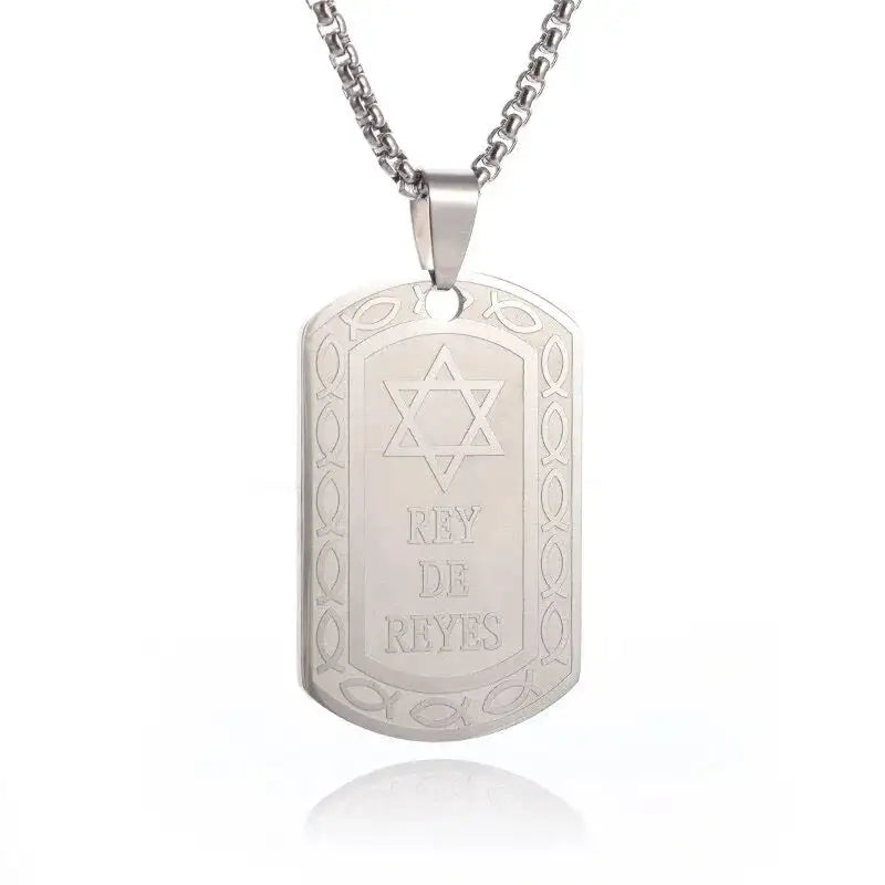✨ Stainless Steel 7 Archangel Seal Necklace – Solomon Kabbalah Seal Pendant | Men’s Supernatural Protection Amulet & Magical Jewelry AL19618-Silver