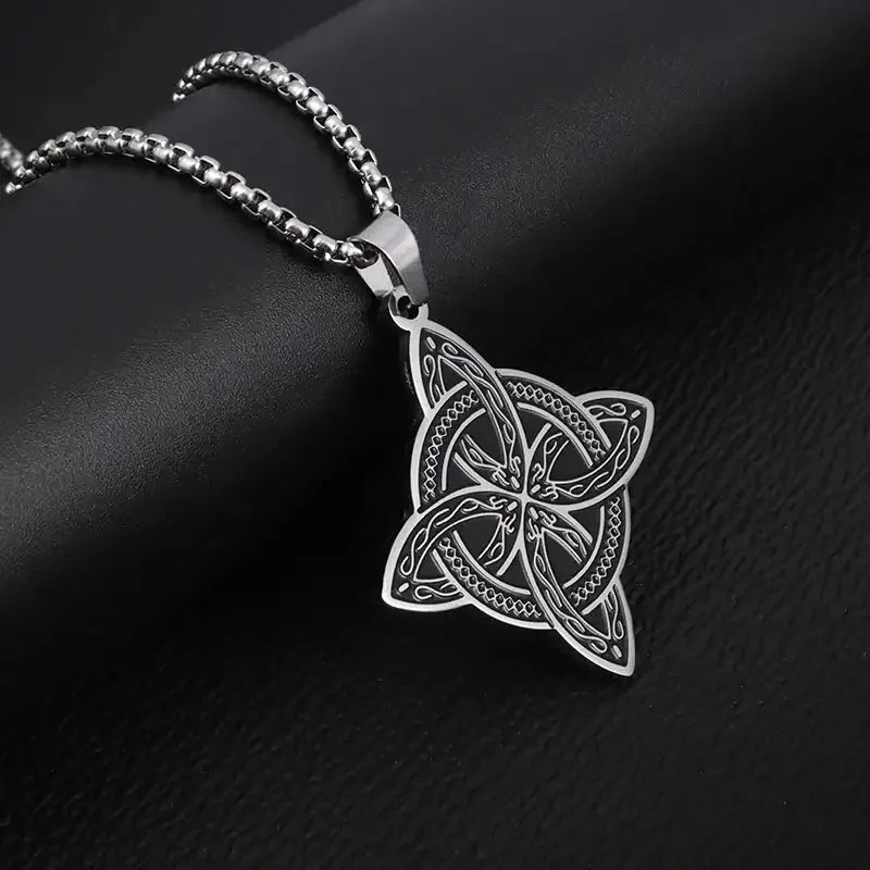 ✨ Stainless Steel 7 Archangel Seal Necklace – Solomon Kabbalah Seal Pendant | Men’s Supernatural Protection Amulet & Magical Jewelry AL19040-Silver