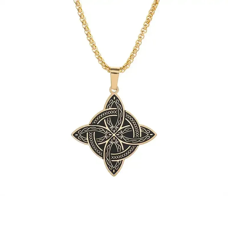 ✨ Stainless Steel 7 Archangel Seal Necklace – Solomon Kabbalah Seal Pendant | Men’s Supernatural Protection Amulet & Magical Jewelry AL19040-Gold
