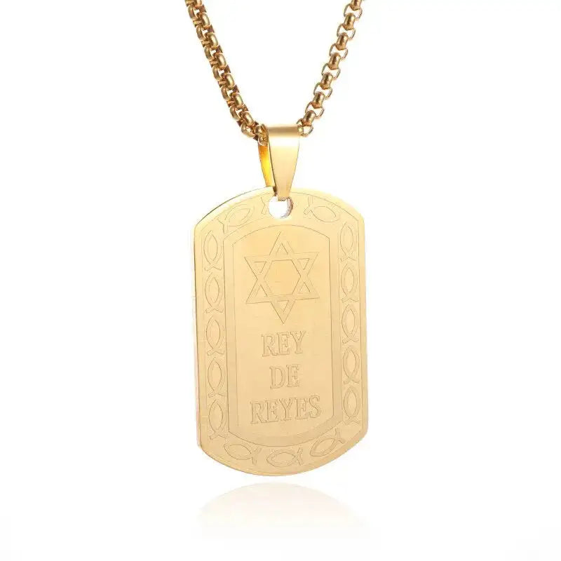 ✨ Stainless Steel 7 Archangel Seal Necklace – Solomon Kabbalah Seal Pendant | Men’s Supernatural Protection Amulet & Magical Jewelry AL19618-Gold