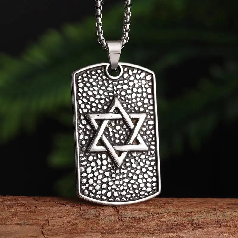 ✨ Stainless Steel 7 Archangel Seal Necklace – Solomon Kabbalah Seal Pendant | Men’s Supernatural Protection Amulet & Magical Jewelry AL19852-Silver