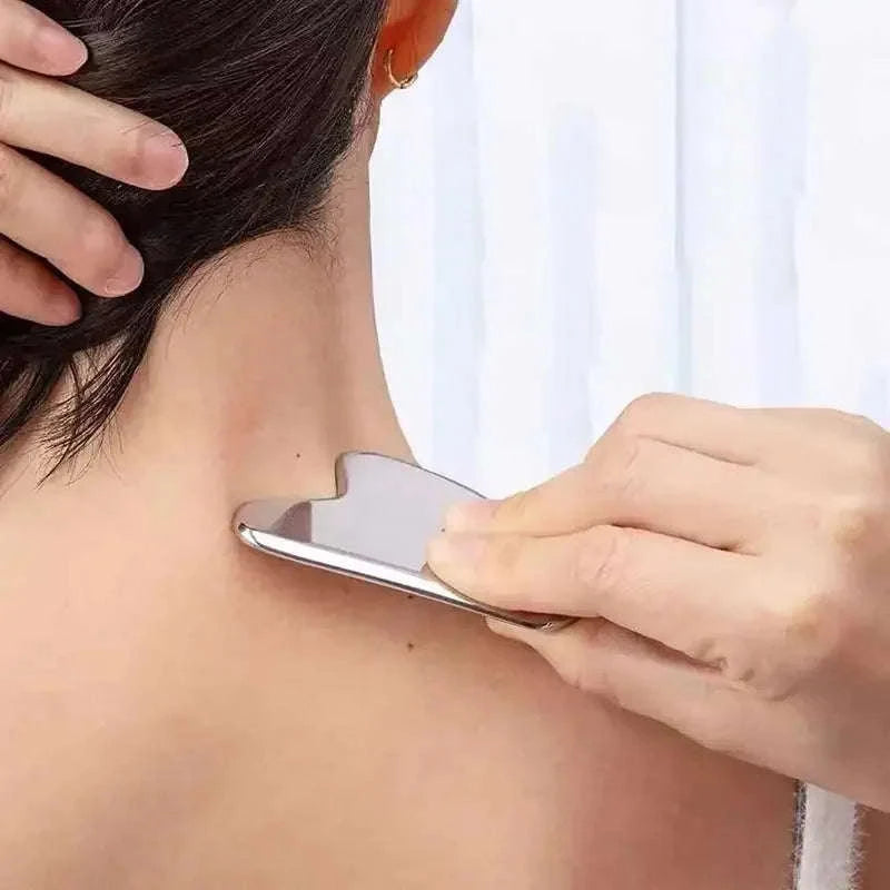 Stainless Steel Gua Sha Scraper Massager – Manual Facial & Body Guasha Tool for Muscle Relief, Lymphatic Drainage, and Skin Care﻿